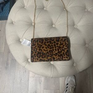 Leopard Print Chain Shoulder Bag